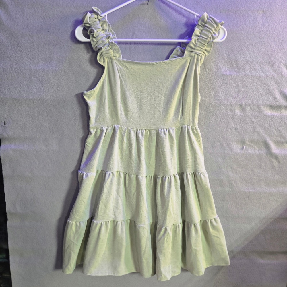 sage green tiered Cottagecore Fairycore prairie Dress‎ Boho Romantic
